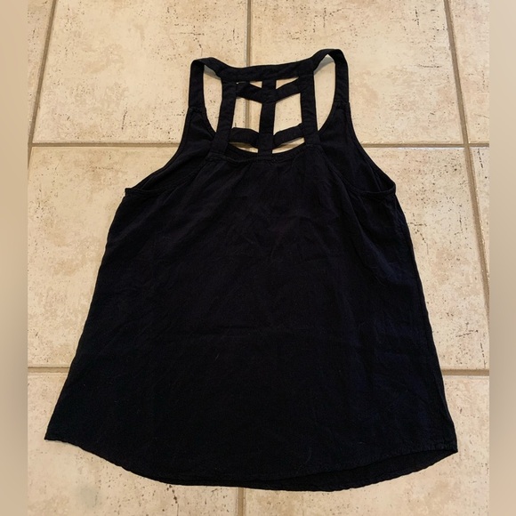 💙 Kismet Black Lattice Strap Tank Top - Size Small - Picture 3 of 5